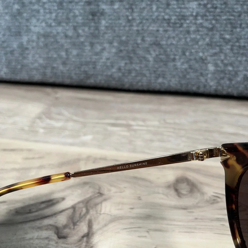 Stella & Dot Wesley Sunglasses Womens OS Tortoise Shell Gold Cat‎ Eye Brown